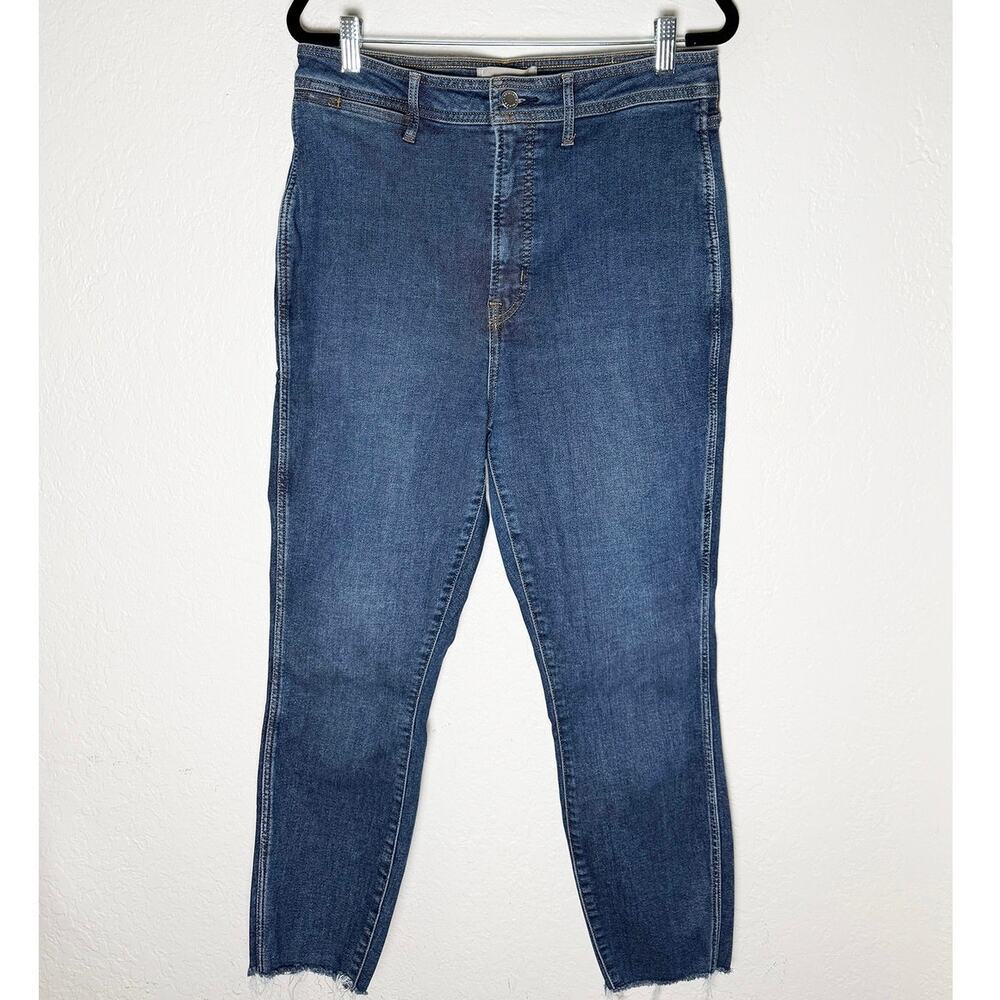 Everlane Women's The Way High Hourglass Skinny Jean Frayed Hem Stretch Mom Jeans